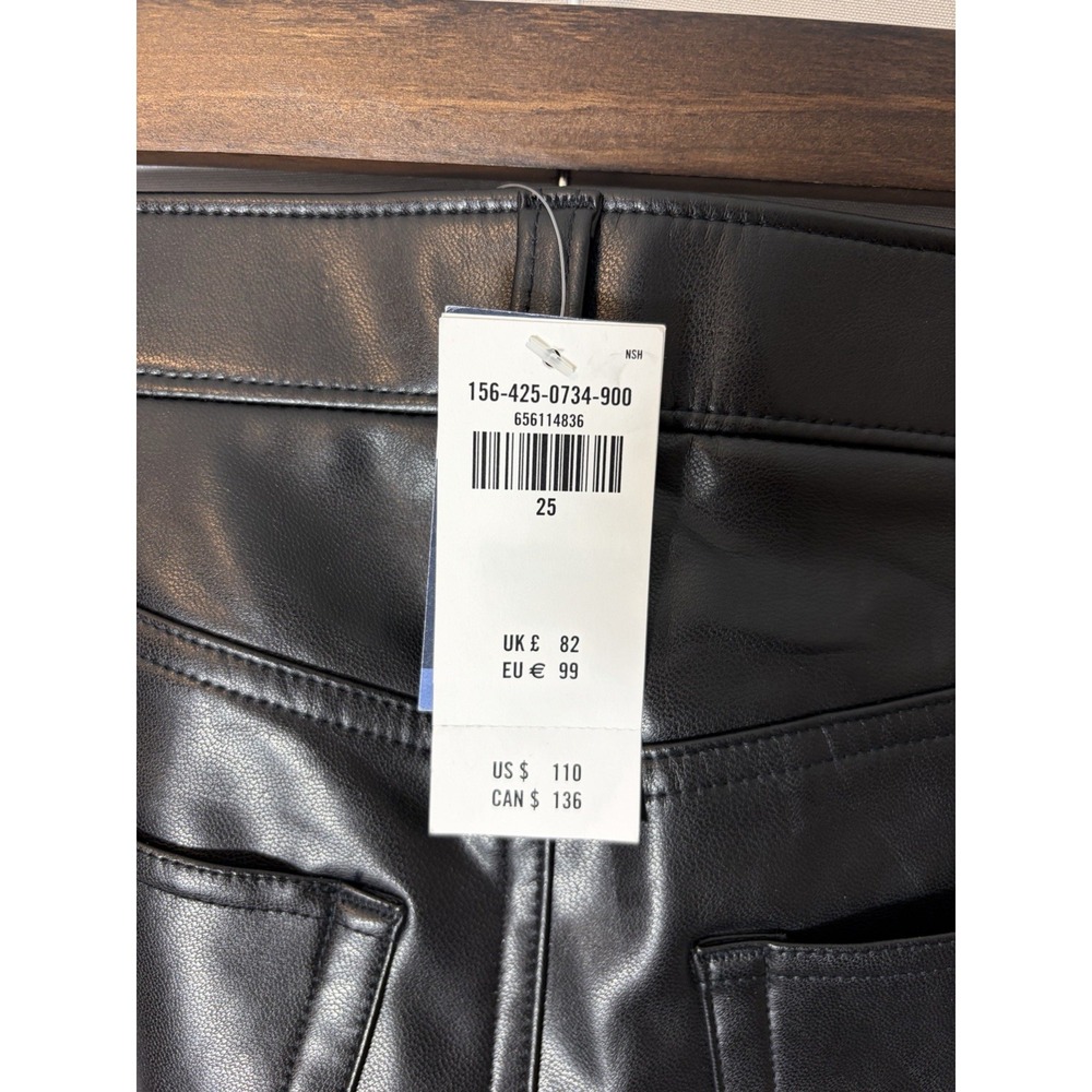 Abercrombie & Fitch Ultra High Rise Vegan Leather Pants 25/0R '90s Straight - Picture 10 of 16